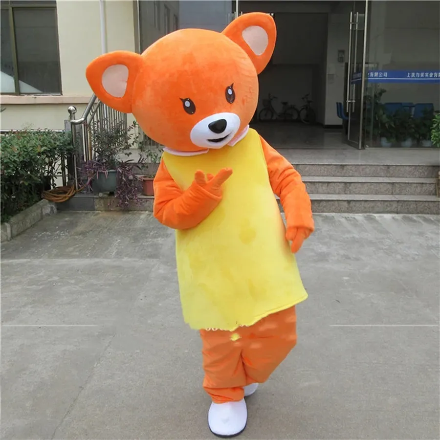 Alta qualidade laranja urso mascote trajes halloween fantasia vestido desenho animado personagem carnaval xmas páscoa propaganda anunciar festa de festa de festa de aniversário