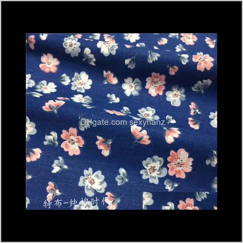 50cm width printing  floral twill cotton fabric diy children`s wear cloth make bedding quilt decoration home 180g/m1