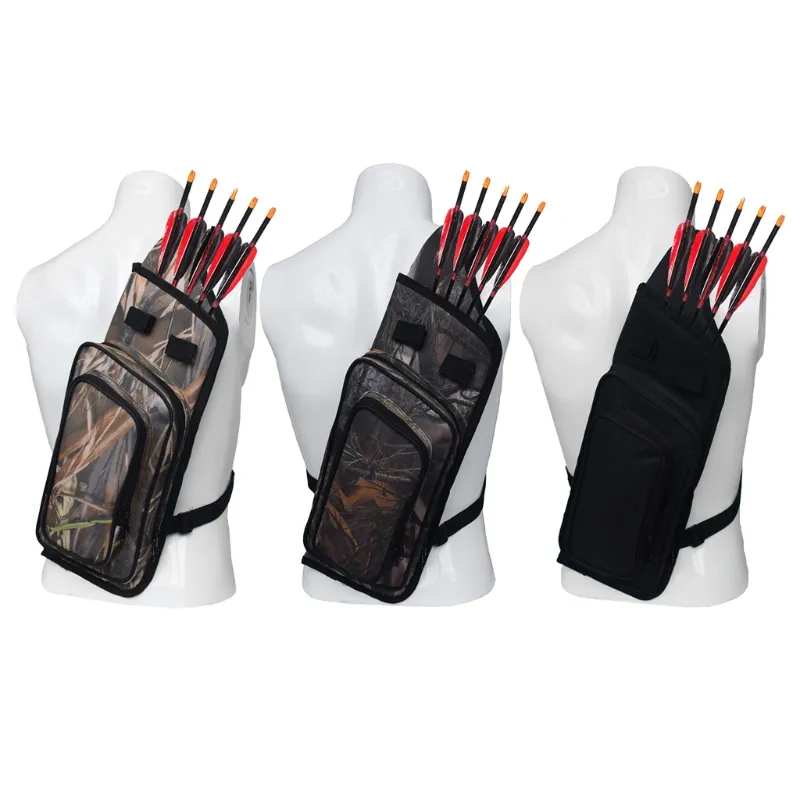 Arrow Quiver Adjustable Archery Bag Hunting Back Arrow Quiver Tube with Back Strap Archery Arrow Case Holder