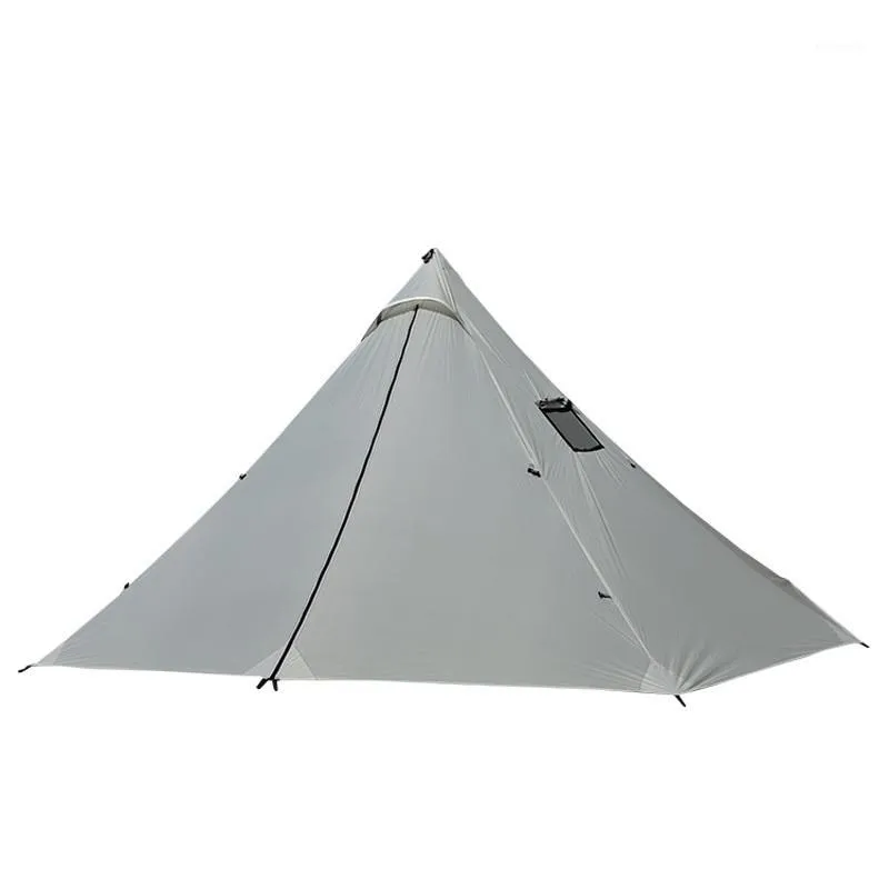 Zelte und Unterkünfte 3-4 Personen Ultraleichte Camping im Freien Tipi 20d Silnylon Pyramid Zelt großer Rodless-Rucksackwanderung