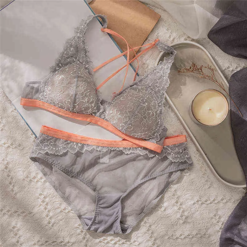 Nxy sexy set clássico back bandage mulheres underwear sexy laço ultra fino sutiã francês conjunto romântico roxo bralette triângulo macio copo lingerie set 1202