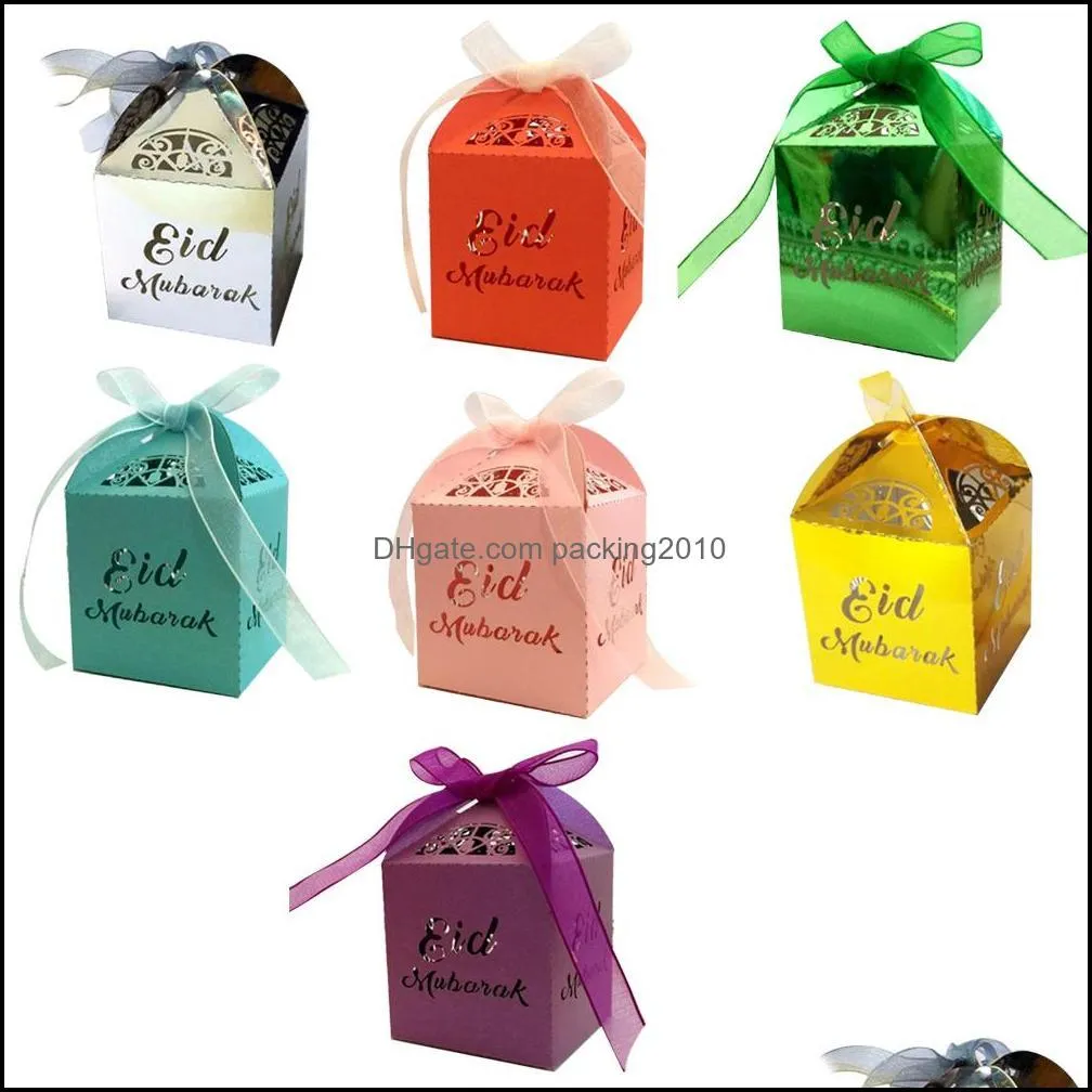 Gift Wrap Candy Boxes Dessert Package Storage Hollow Paper Party Decor Container Christmas Ribbon Box Birthday Craft Packaging1
