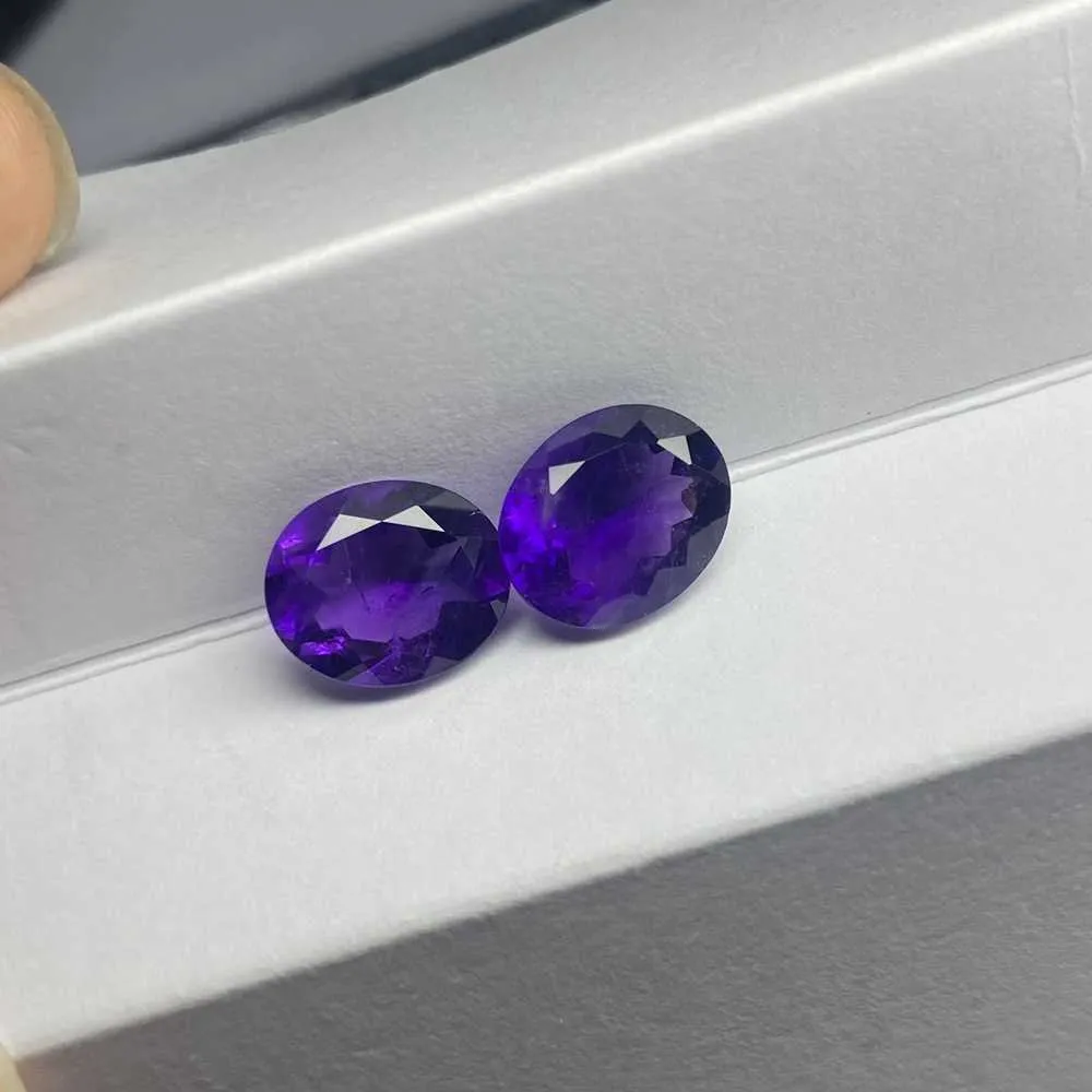 10 Piece 1 Bag Natural Brazil Amethyst Gemstone Oval Shape 6x8mm Purple Original Gemstones for Fashion Jewelry Making H1015