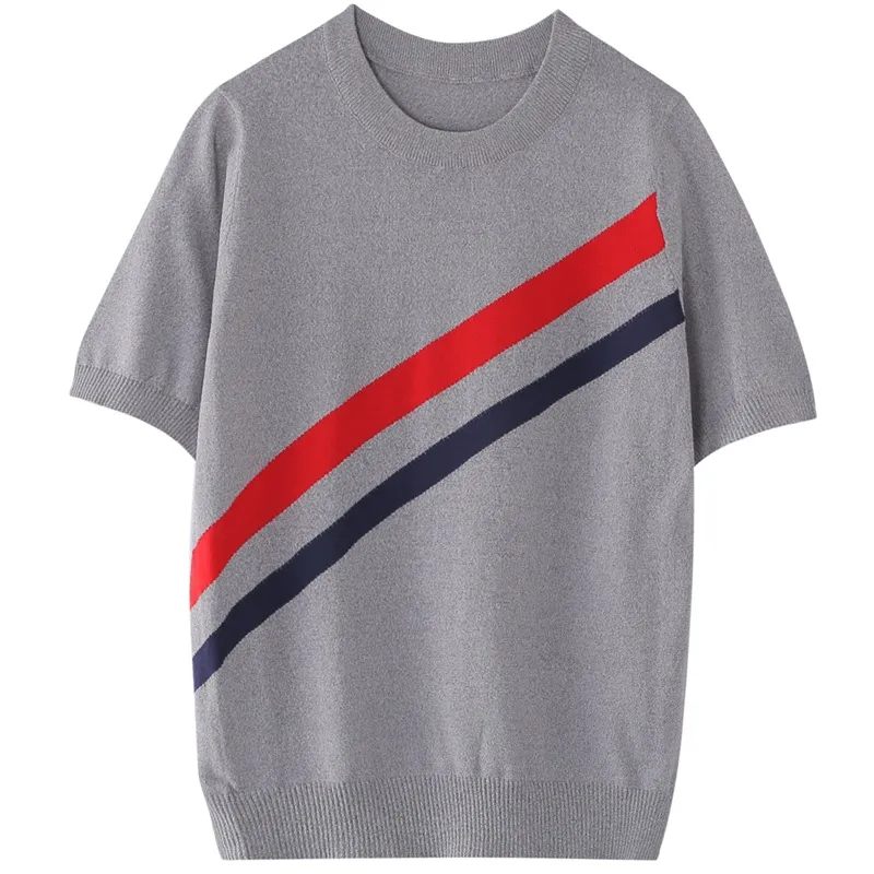 mens T shirts fashion personalized Men and women Striped Design Tee Tops Female Tshirts quality High elasticity Oversize