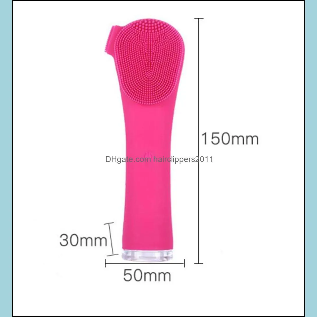 USB Face Cleaner Facial Cleansing Brush Double Sided Silicone Handle Face Massager Electric Deep Pores Cleaning Makeup Remover