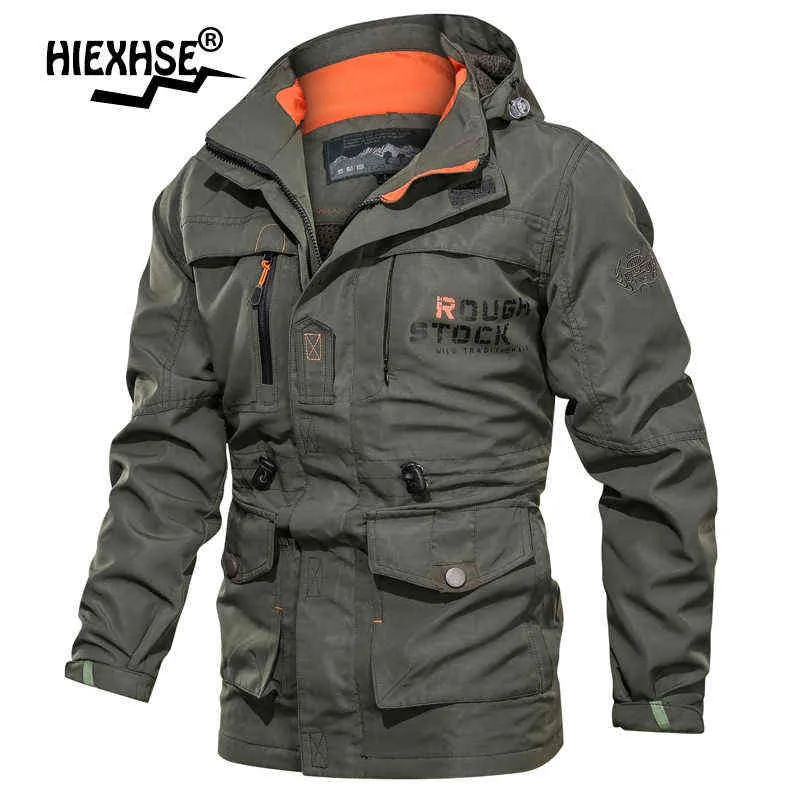 Frühling Männer Outdoor Jacke Wasserdichte Wandermantel Männer Herbst Windjacke Jacke Militärische Taktische Jacke Mode Taschen 211217