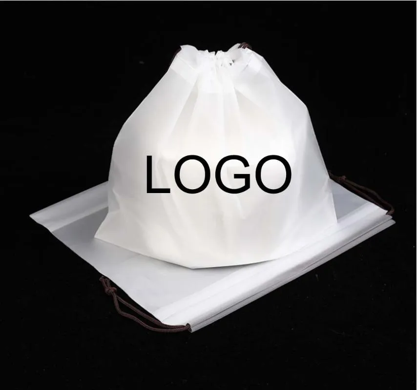 DrawString Waterproof Bag Packaging Wedding Party Candy Gift Wrappning Anpassad tryck Logo Kläder Förvaringsskor Pouch Wrap