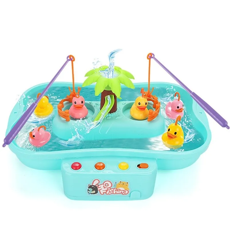 Kids Fishing Electric Water Cycle Music Light Baby Bath Child Game Fish Outdoor Toys For Kid's 210712