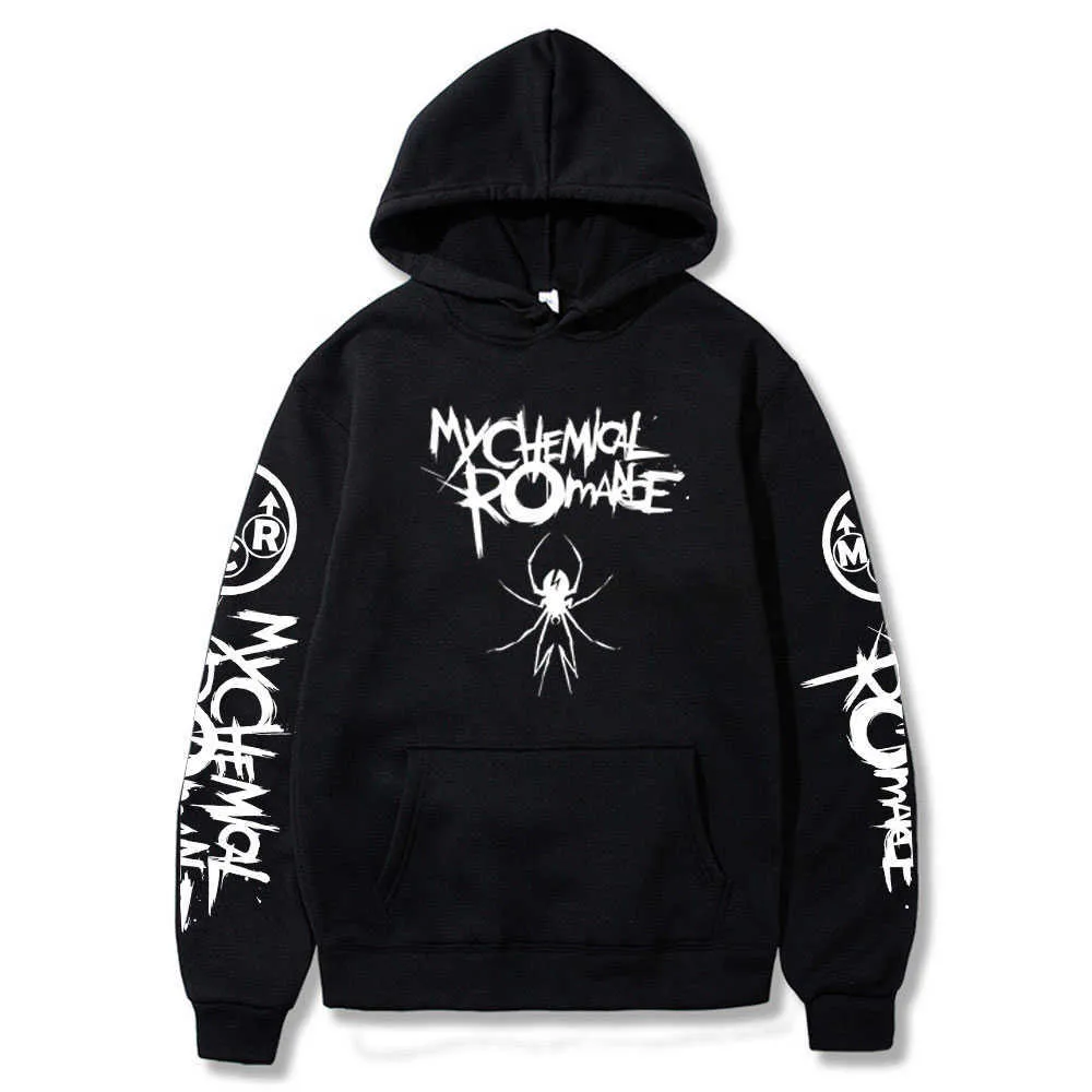 My Chemical Romance Hoodies Punk Band Fashion Hooded Sweatshirt Hip Hop Hoodie Pullover Men Women Sports Casual Rock Top Clothes H0823