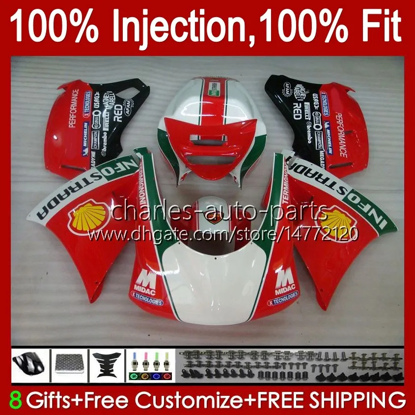 White red blk Injection Kit For DUCATI 748R 916R 996R 998R 42No.92 748 853 916 996 998 S R 1994 1995 1996 1997 1998 748S 853S 916S 996S 998S 1999 2000 2001 2002 OEM Fairing