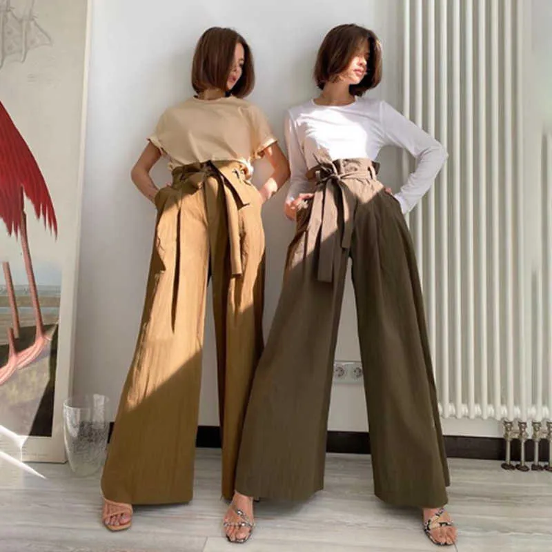 Shyloli Cintura Alta Cintura Moda Vintage Pantalones Largos Mujer Primavera  Verano 2020 Elegante Sólido Maxi Pantalón Pantalon Nuevo Estilo Q0801 De  11,32 €