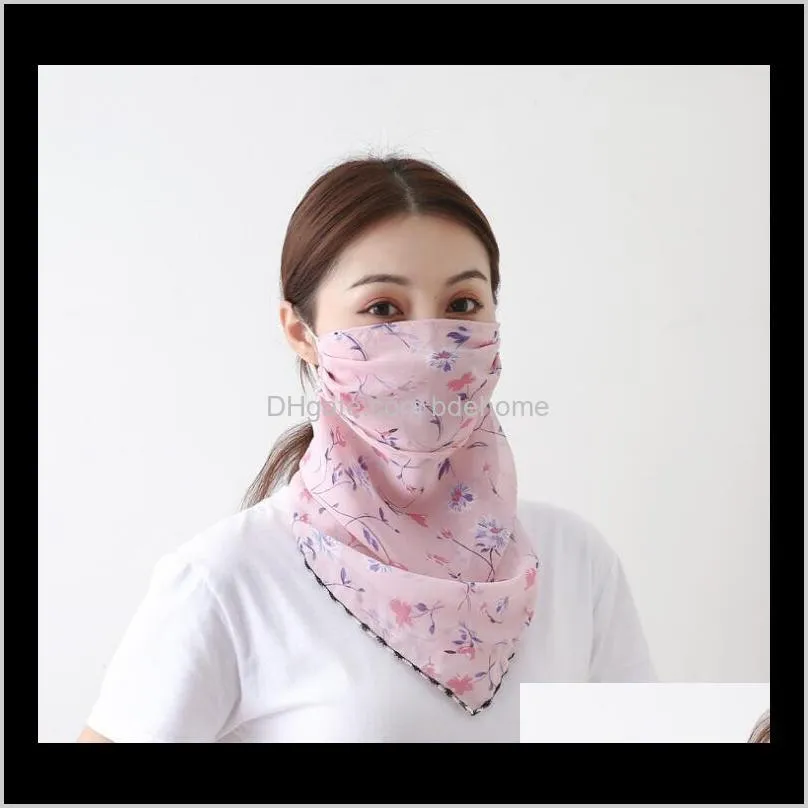 temperament neck breathable mask new spring and summer anti-uv chiffon thin veil sunscreen multi-function large mask scarf gd181
