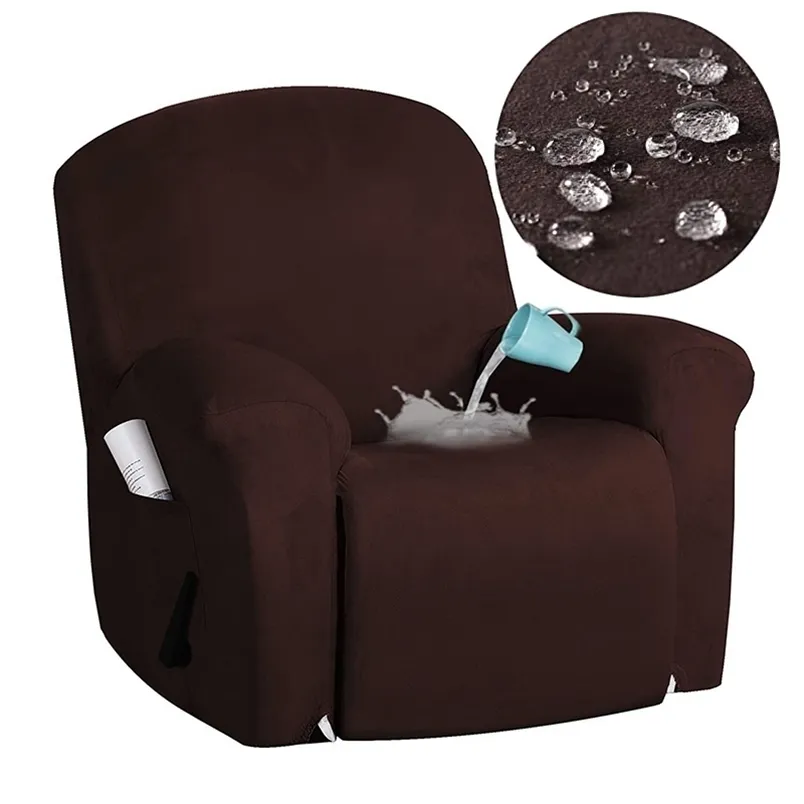4Pcs/Set Recliner Cover All-inclusive Massage Lounger Sofa s Spandex Lounge Single Seat Couch Slipcovers Armchair 211207