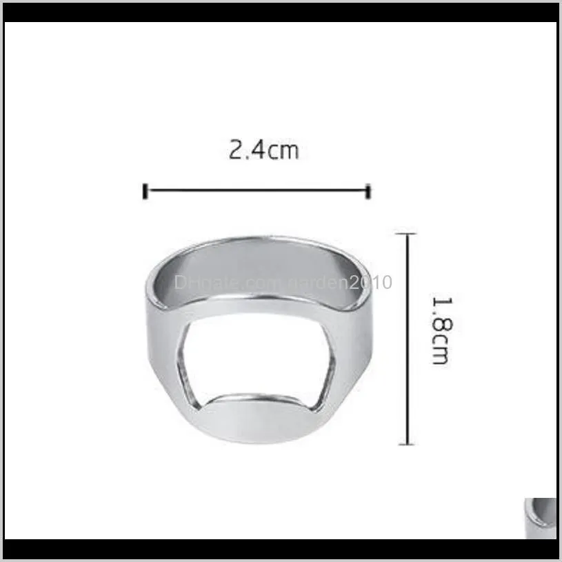 stainless steel bar tool finger ring bottle opener beer bottle favors kitchen bar tools accessories wb3225