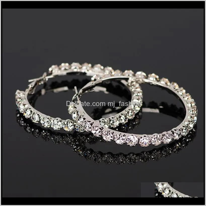 yfjewe 2020 new hot sale crystal rhinestone earrings women gold sliver hoop earrings fashion jewelry earrings for women ps1559