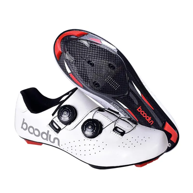 Road Cycling Shoes Leather Lederen koolstofvezel zool ultralicht buiten ademende zelfgrenzende professionele racefiets sneakers schoeisel schoeisel