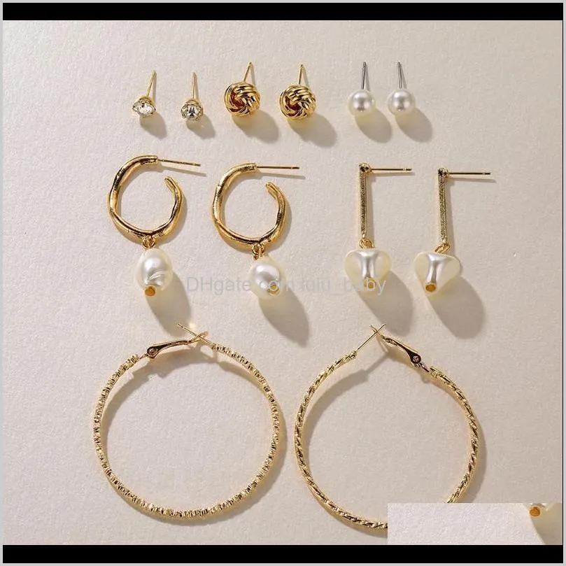 minimalist pearl circle fashion jewelry earrings set for boho women beaded hoop earings metal hoops zovoli geometric big gold rgxld