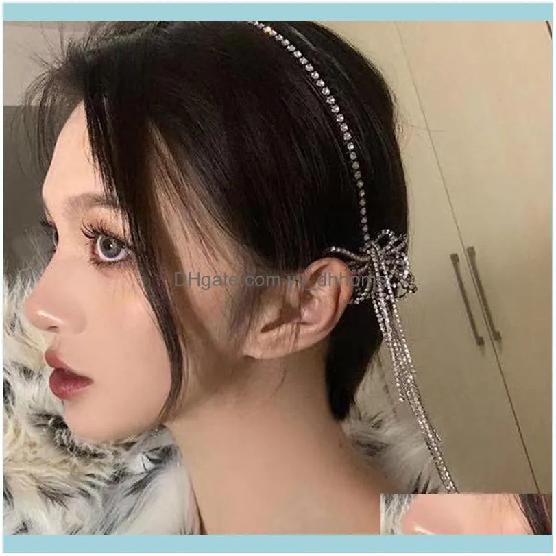 Hair Clips & Barrettes Rhinestone Tassel Girl Headband Fashion Temperament Korean Version Of Snowflake Fringed Accessorie 858