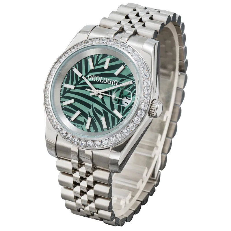 orologio groene heren automatische mechanische horloges montre de luxe volledig roestvrij staal saffierglas 5 ATM waterdicht super lichtgevend heren diamanten horloge u1 fabriek