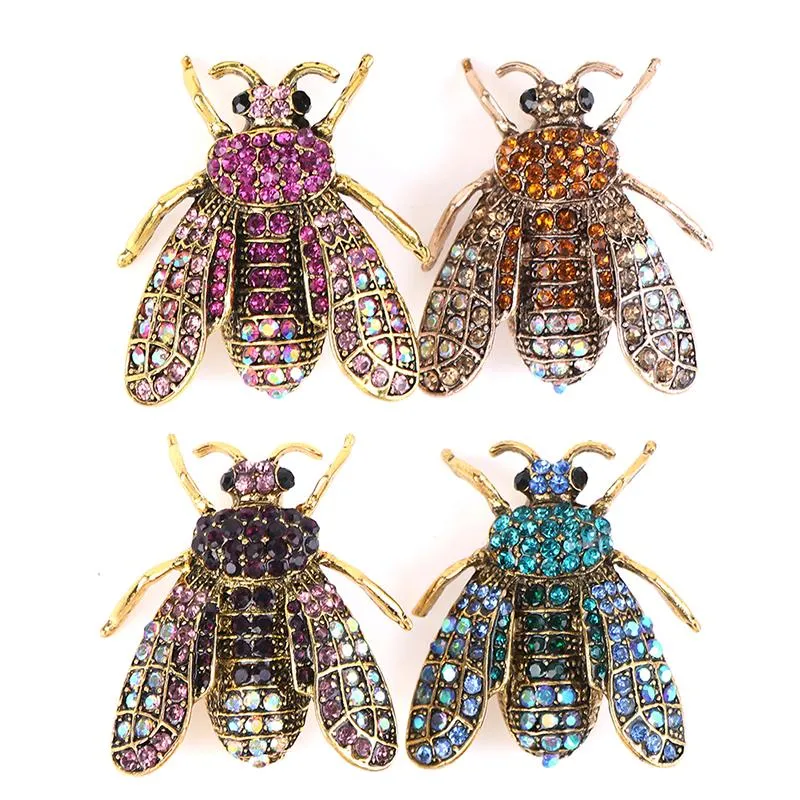 Pins, Broşlar Kadınlar için Mükemmel 3D Bumble Bumble Bee Broş Çocuk Kız Moda Takı Aksesuarları Rhinestone Böcek