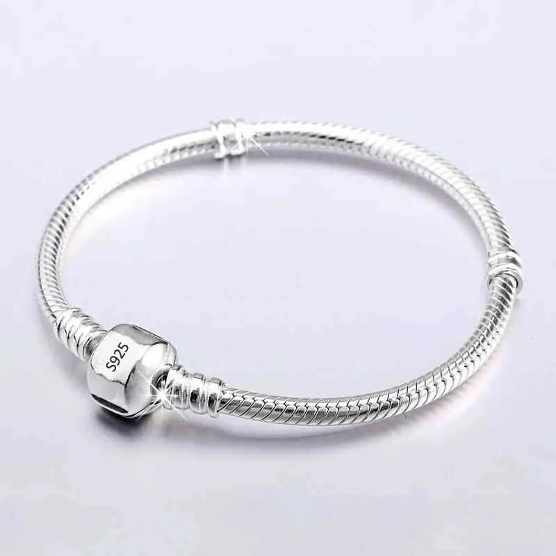Never fade Sier 925 Chain Charm Bracelet with S925 Fit DIY Beads Charms Women Handmade Christmas Gift Original Jewelry