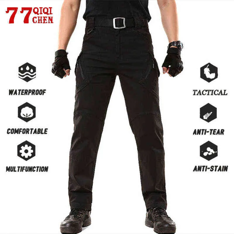 Pantalon tactique hommes grande taille 5XL armée Cargo pantalon hommes IX9 pantalon de Combat pantalon de travail décontracté SWAT mince poche Baggy pantalon H1223