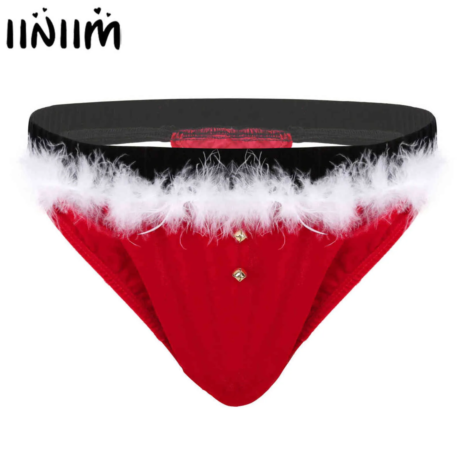 NXY Slip e mutandine Mens Exotic Christmas Underpants Red Velvet Gay Sexy Clubwear Underwear T Back G String Thongs Jockstraps maschili 1126