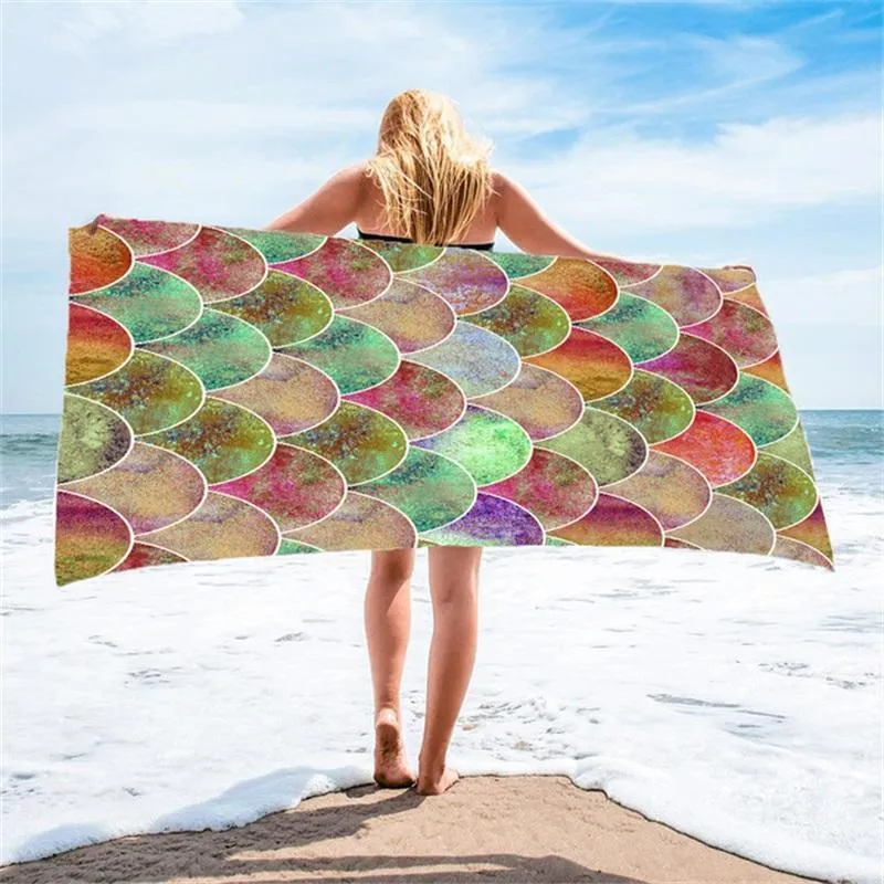 Mermaid Beach Towel Wearable Changeable Bath Towels Seaside Take A