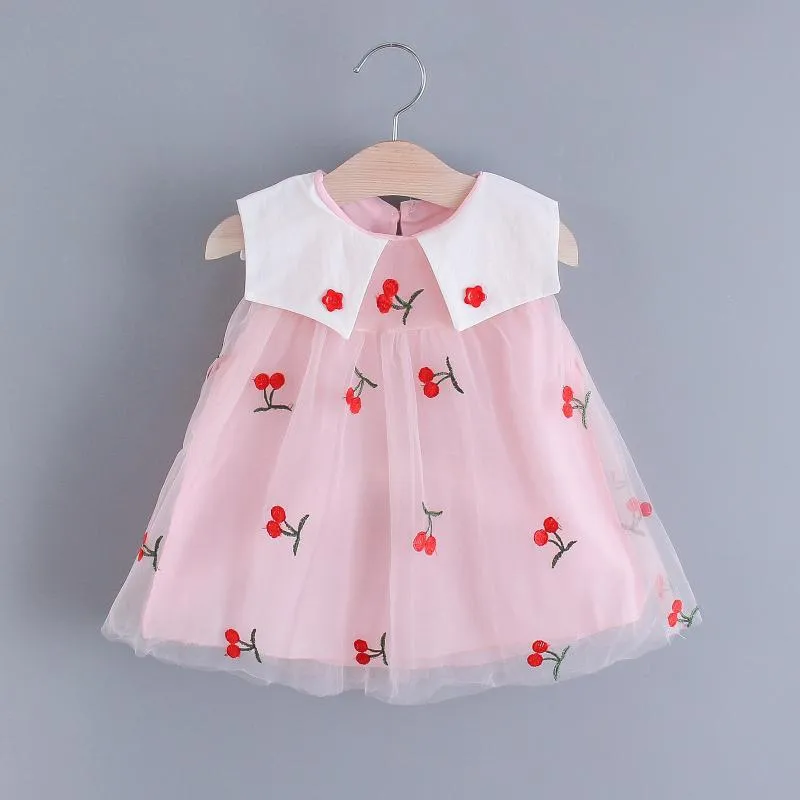 Girl's Dresses Junior Bridesmaid For Girls Size 7 - 16 Sleeveless Baby Floral Fruit Toddler Tulle Dress Embroidery Princess GirlsGirl's