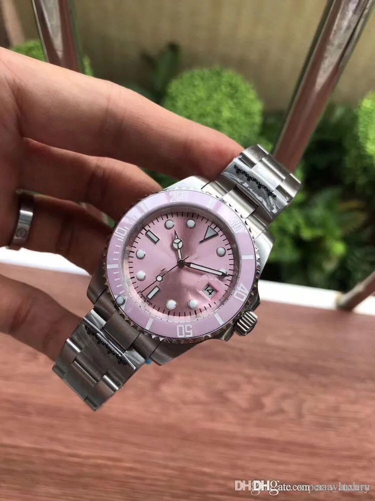 Super watch 116610 pink dial montre DE luxe 2813 automatic movement watches 316L fine steel band diameter 40mm
