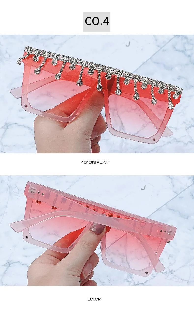 womens retro designer luxtury square frame diamond sunglasses for women UV 400 protective sunglass goggles eyewear sun glass occhiali