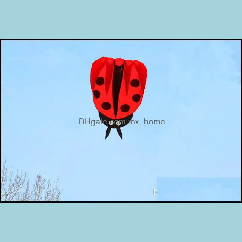 High Quality Kite 170*140cm 3D Ladybug Kite Soft Frameless Kites Single Line Kite Children Adults Outdoor Toys