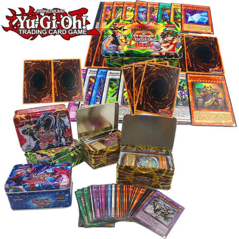 42Pcs/Box LOT with Box Rare Cards Yu Gi Oh English Game Card 2 Flash Cards Yugi Muto Collection Kids Cards Christmas Gift Toys G220311