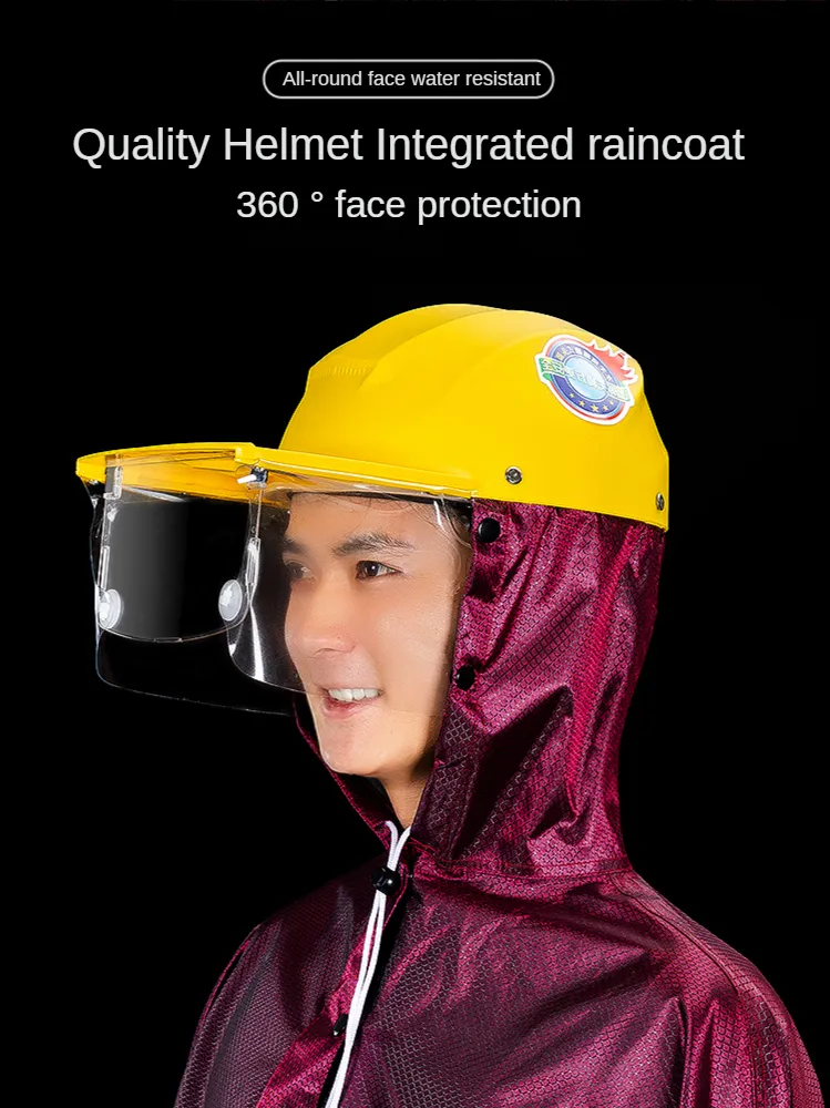 Moto Long Imperméable Hommes Femmes Casque Imperméable Poncho De Pluie Camping Vêtements Épais Imperméables pour Vélo Vêtements De Pluie