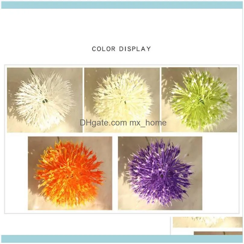 Decorative Flowers & Wreaths DIY Artificial Flower Branch Dandelion Fake Plastic Plant For Wedding Home Party Decor Cotton Rime Floral