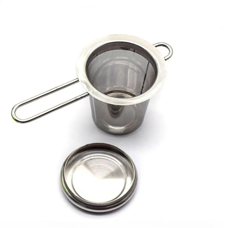 Teapot tea strainer cap 304 stainless steel loose leaf infuser basket filter big lid