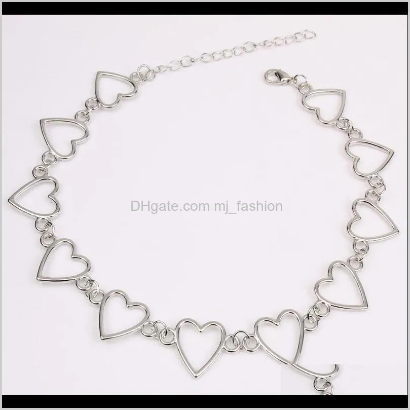 women necklace designs necklace heart short style necklace fashion trend alloy golden/silvery hip hop jewelry