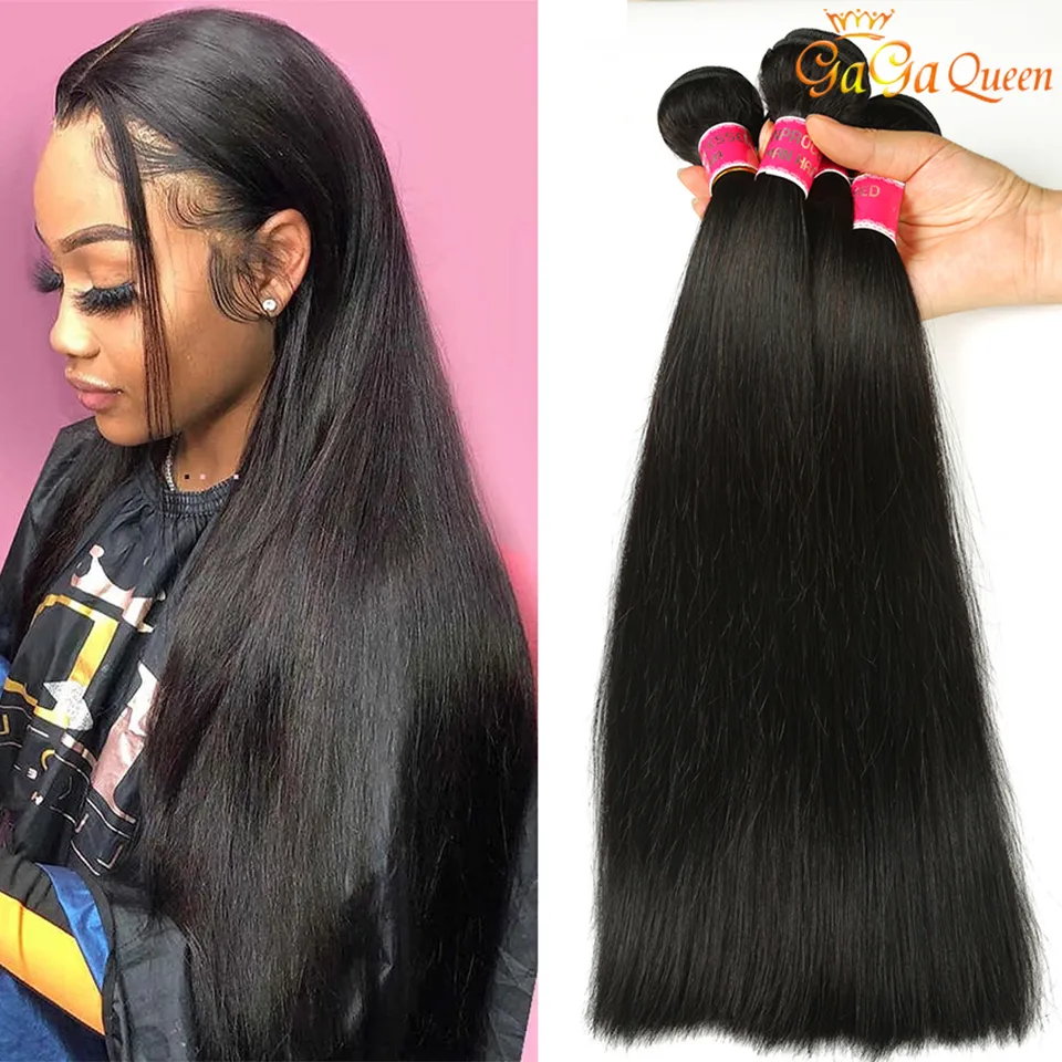 9A Braziliaanse Virgin Hair Rechte Onverwerkte Braziliaanse Steil Haarbundels 3 Bundels Virgin Straight Menselijk Hair Extensions