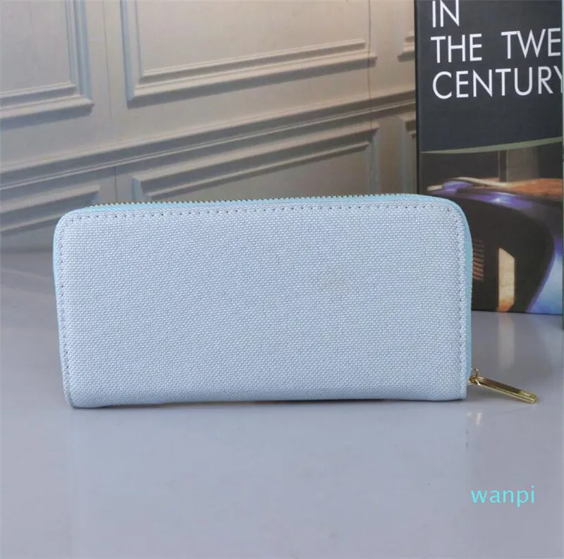 Designer- Women bags High Quality Patent Leather WALLET Women Long canvas Zipper Card Holders Purses Woman Wallets Coin bag219G