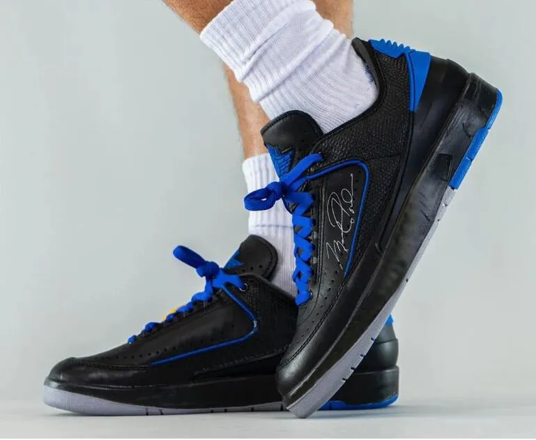 2 Low Black Royal Blue Mens Basketball Shoes 2s White Red Varsity