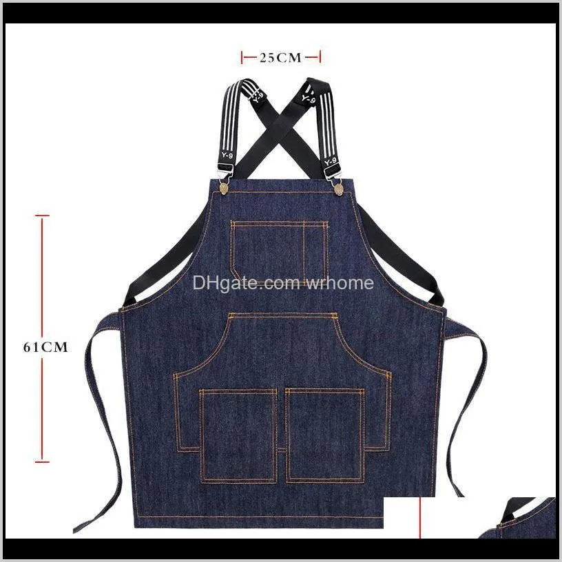cook apron barista bartender chef hairdressing apron catering uniform work wear anti-dirty overalls
