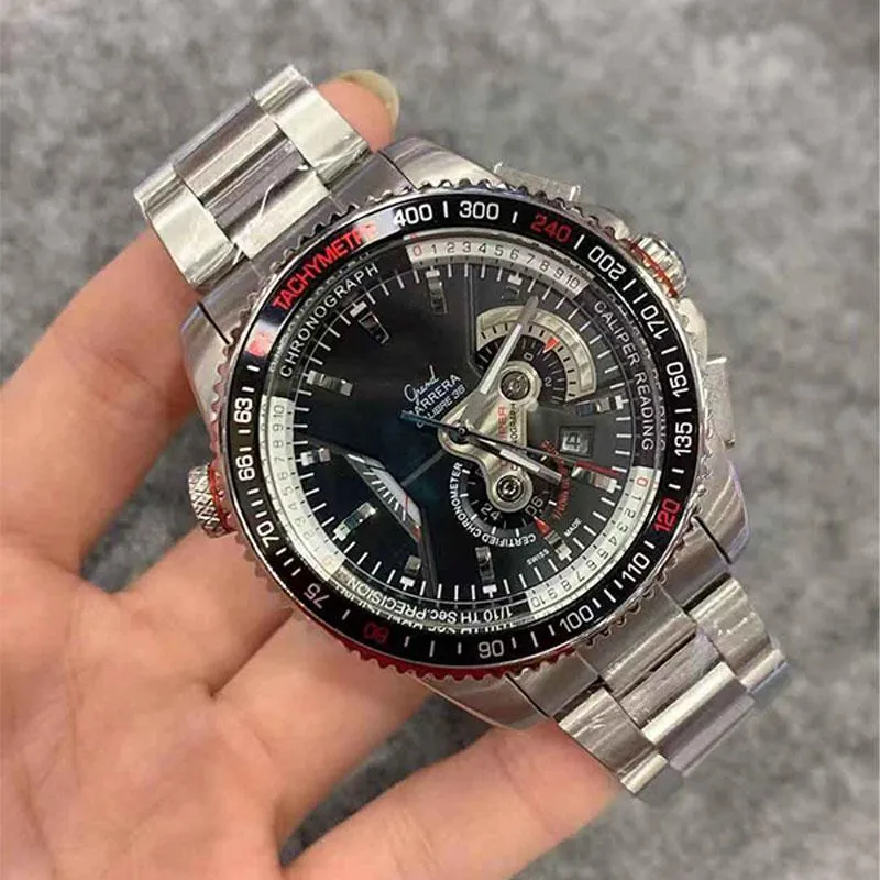 Herren-Luxusuhr, importiertes mechanisches Uhrwerk, wasserdichtes Stahlarmband, hochwertiger ewiger Kalender T13G