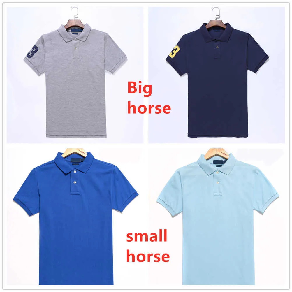 polos homme T-Shirts Top Tee Manches courtes multicolore Broderie Grand ou petit cheval Hommes Classique business casual