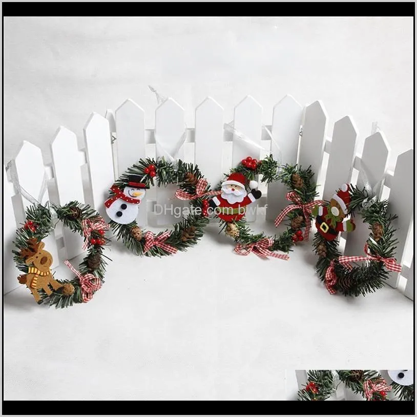 snowman christmas deer cloth art wreath rattan reed wreath garland christmas decoration ornaments party supplies home decor to895