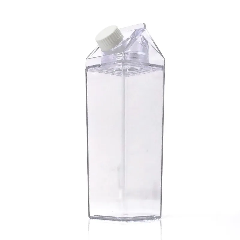 1PCS Water Bottles Milk Box Fun transparent fashion drink carton kettle Perfect Gift Beverage Carton Kettle for Juice Coffee Tea 2082 V2