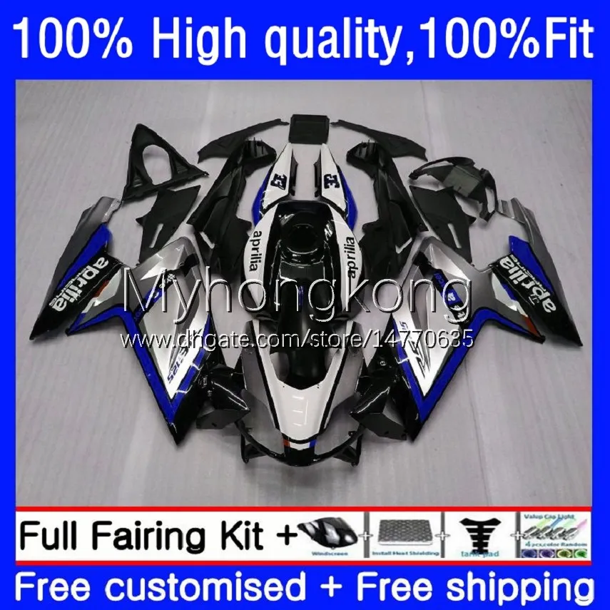 Fairings de injeção para Aprilia RS-125 RS4 RSV 125 Rs 125 RR 125RR RSV-125 8NO.0 RSV125 RS125 R 06 07 08 09 10 11 RSV125RR 2006 2007 2008 2009 2010 2011 2011 OEM Corpo Preto Preto