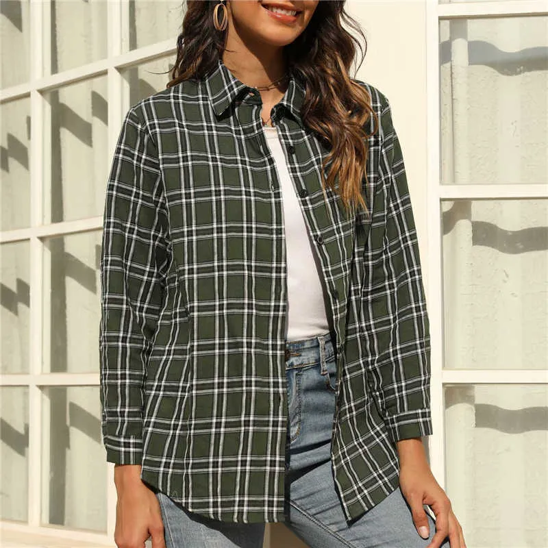 Groene tartan 2025 blouse