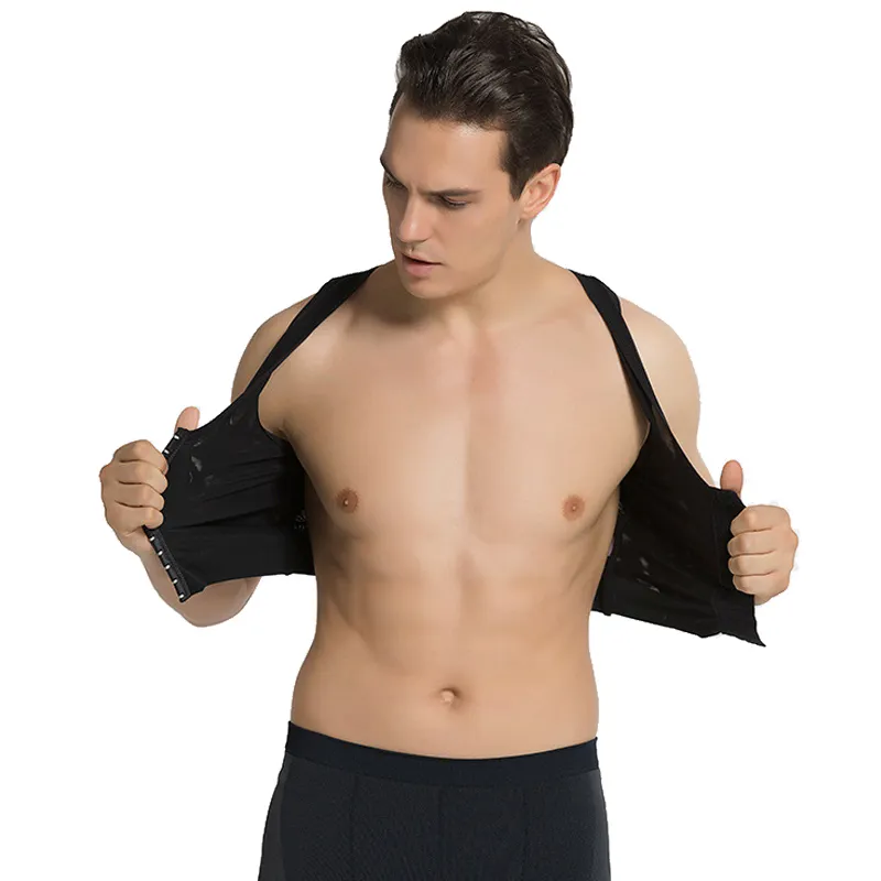 Mens Compression Vest Top With Gynecomastia And Chest Lift, Posture  Corrector, And Back Arm Support For A Sexy Look From Clothingdh, $15.49