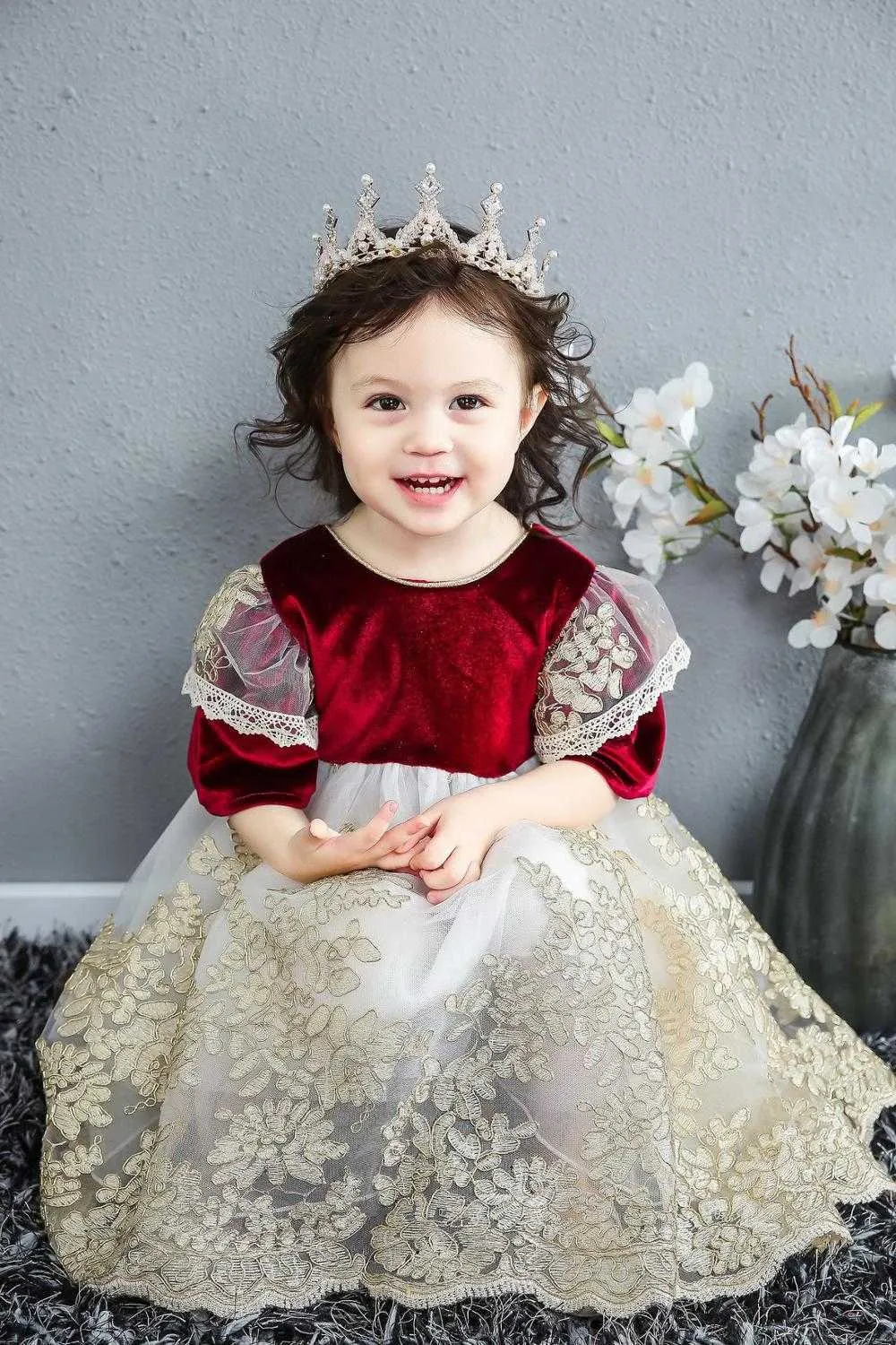 First Birthday Dress For Girl Newborn Baby Girl Birthday Baptism Dress One  Shoulder Puff Sleeves Princess Dress Wholesale | Applebebe™