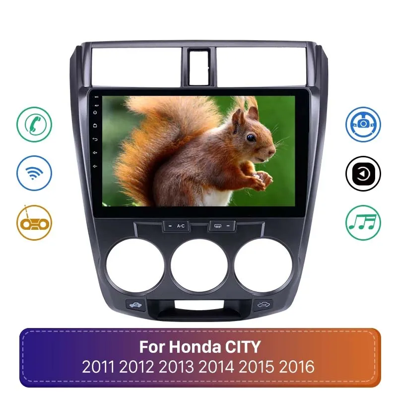 Lecteur de navigation GPS dvd de voiture Android 10,1 "2din pour Honda CITY 2011-2016 prenant en charge WIFI-OBD2 TPMS